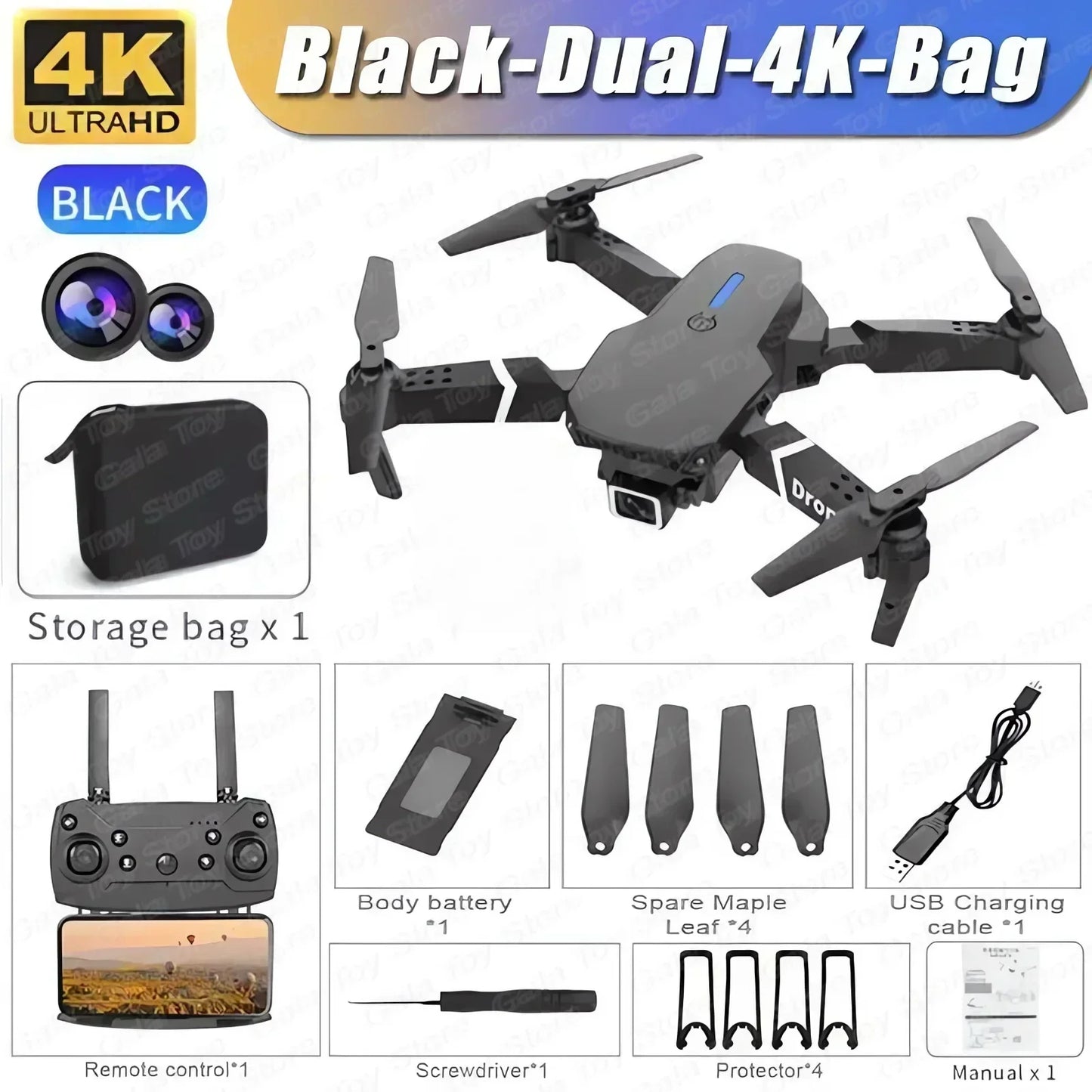 E88 Pro 4K Drone — WiFi FPV Camera Drone with Foldable Design