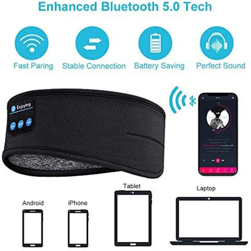 Bluetooth Sleep Headband — Wireless Music Eye Mask for Sleep & Sport