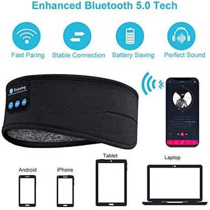 Bluetooth Sleep Headband — Wireless Music Eye Mask for Sleep & Sport