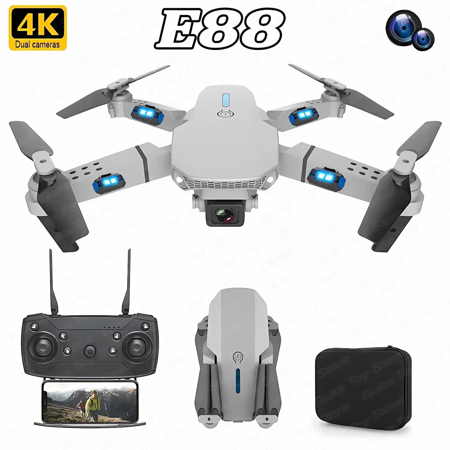 E88 Pro 4K Drone — WiFi FPV Camera Drone with Foldable Design