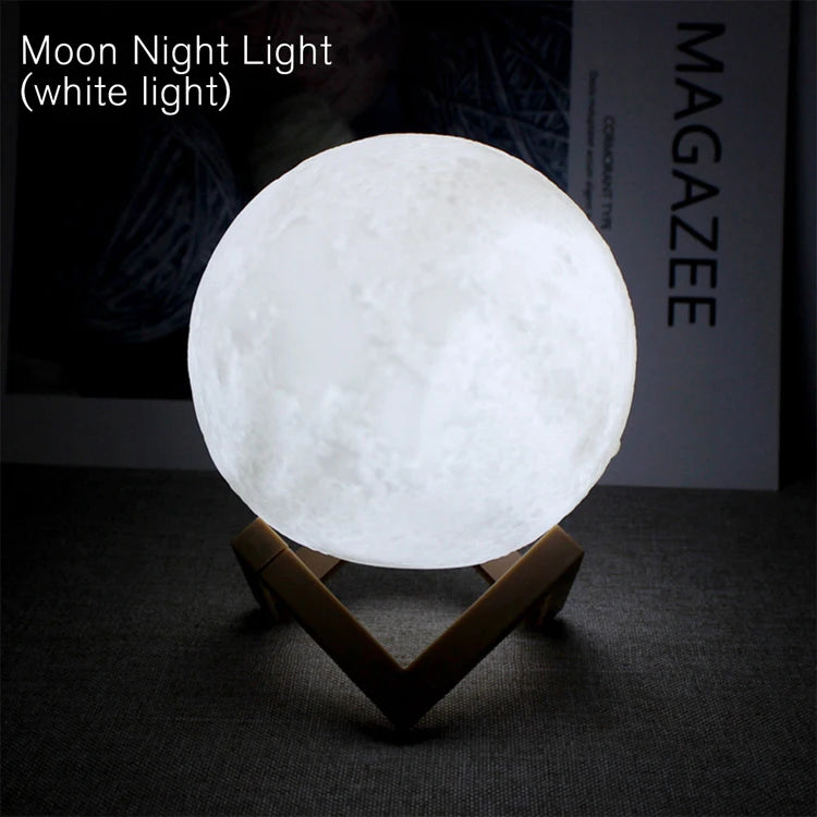 Moon Lamp LED Night Light — 3D Galaxy Lamp with Wood Stand